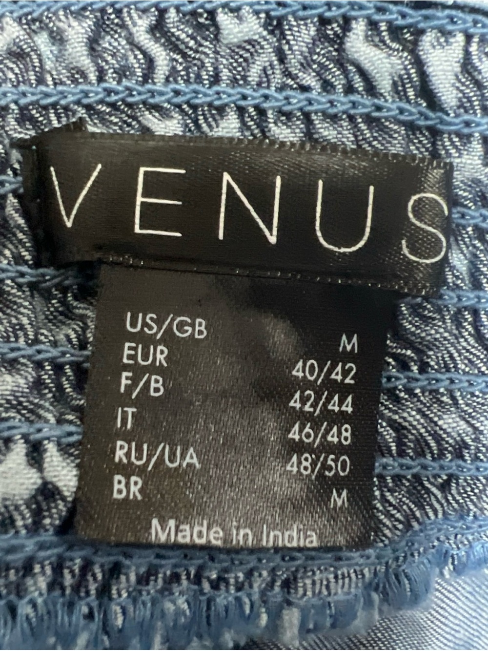 NWT Venus Blue Tie Dye Wash Wide Leg Flare Pants Pull-on Medium Long Boho - Picture 10 of 11